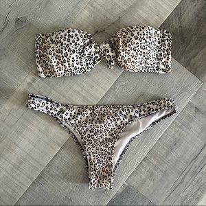 Victoria’s Secret Cheetah Print Strapless Bikini Set S/M
